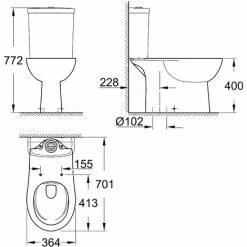 GROHE Bau Ceramic Cuvette WC à Poser Blanc Alpin 39429000 -GROHE Soldes 63422866 2