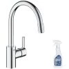 GROHE Mitigeur Cuisine Feel Bec Haut Chromé Douchette Extractible Avec Nettoyant GrohClean