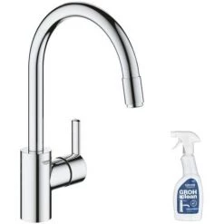 GROHE Mitigeur Cuisine Feel Bec Haut Chromé Douchette Extractible Avec Nettoyant GrohClean