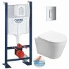 Grohe Pack WC Bâti Autoportant + WC Sans Bride SAT Infinitio + Abattant Softclose + Plaque Chrome Mat (ProjectInfinitio-5) -GROHE Soldes 64912395 1