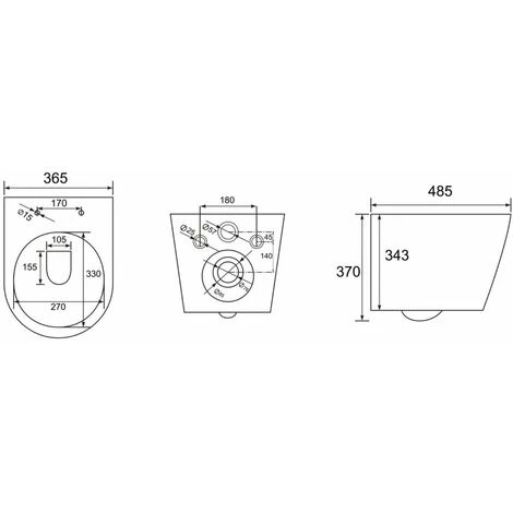 Grohe Pack WC Bâti Autoportant + WC Sans Bride SAT Infinitio Noir Mat + Abattant Softclose + Plaque Chrome Mat 6 Grohe Pack WC Bâti Autoportant + WC Sans Bride SAT Infinitio Noir Mat + Abattant Softclose + Plaque Chrome Mat – Image 4