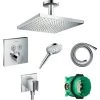 HANSGROHE Douche De Tête Raindance E, Façade Pour Mitigeur ShowerSelect, Douchette à Main, Flexible, Corps Encastré Et Coude De Raccordement -GROHE Soldes 65263019 1