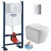 Grohe Pack WC Bâti Autoportant + WC Sans Bride SAT Infinitio Design + Abattant Softclose + Plaque Chrome Mat -GROHE Soldes 65533835 1
