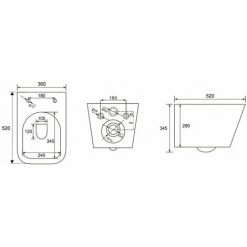 Grohe Pack WC Bâti Autoportant + WC Sans Bride SAT Infinitio Design + Abattant Softclose + Plaque Chrome Mat -GROHE Soldes 65533835 5