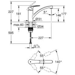 Grohe Eurosmart Mitigeur Monocommande évier, Chrome (33281003) 11 Grohe Eurosmart Mitigeur Monocommande évier, Chrome (33281003) -GROHE Soldes 66134259 5