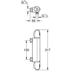 GROHE - Mitigeur Thermostatique Douche Grohtherm 1000 - Vendu Sans Raccords -GROHE Soldes 6651788 2