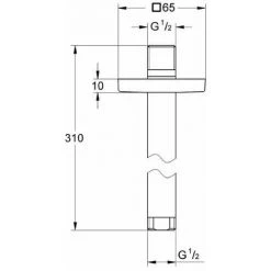 GROHE 27484000 Rainshower Bras De Douche Plafonnier 292 Mm Argent -GROHE Soldes 68783854 2