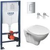 Grohe Pack WC Rapid SL + WC Suspendu Cersanit S-LinePro + Plaque Chrome Mat (RapidSL-S-LinePro-5) -GROHE Soldes 70413045 1