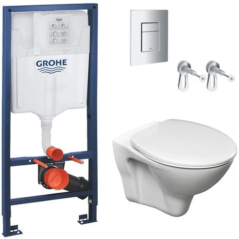 Grohe Pack WC Rapid SL + WC Suspendu Cersanit S-LinePro + Plaque Chrome Mat (RapidSL-S-LinePro-5) 3 Grohe Pack WC Rapid SL + WC Suspendu Cersanit S-LinePro + Plaque Chrome Mat (RapidSL-S-LinePro-5)
