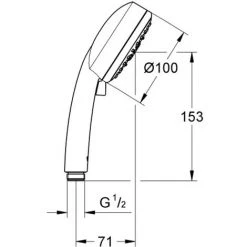 Grohe Tempesta Cosmopolitan 100 Douchette 4 Jets (27575002) -GROHE Soldes 7505527 2