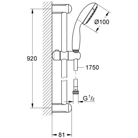 Grohe Tempesta 100 Ensemble De Douche Complet 1 Jet (27925001) 4 Grohe Tempesta 100 Ensemble De Douche Complet 1 Jet (27925001) – Image 2