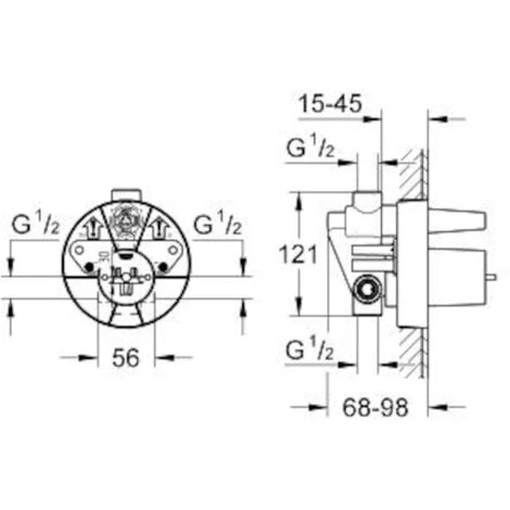 Grohe BauEdge Mitigeur Bain/Douche, Avec Levier, Chrome (MitigeurBD3) 7 Grohe BauEdge Mitigeur Bain/Douche, Avec Levier, Chrome (MitigeurBD3) â Image 5