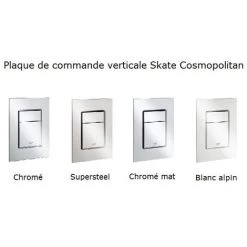 Bati Support Wc Largeur Réduite Avec Plaque De Commande Grohe, Plaque Commande Skate Cosmopolitan, Vertical , Chrome -GROHE Soldes 7997082 4