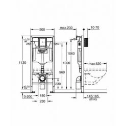 GROHE Pack WC Grohé Rapid SL Mural + Cuvette Sans Bride BAU CERAMIC + Plaque Chromée Brillante -GROHE Soldes 8326008 4