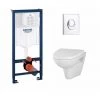 GROHE Pack WC Grohé Rapid SL Mural + Cuvette Villeroy Et Boch O'Novo + Plaque Chromée Brillante -GROHE Soldes 8326010 1