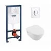 GROHE Pack WC Grohé Rapid SL Mural + Cuvette Architectura Design Sans Bride + Plaque Chromée Brillante -GROHE Soldes 8326016 1
