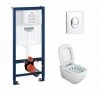 GROHE Pack WC Grohé Rapid SL Mural + Cuvette Sans Bride Tesi AquaBlade + Plaque Chromée Brillante -GROHE Soldes 8326020 1