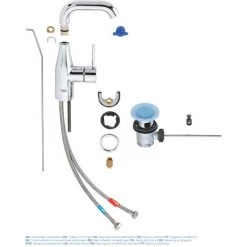 GROHE Mitigeur Lavabo Essence Taille M, Cool Sunrise Brossé - Finition Doré Brillant -GROHE Soldes 8338878 4