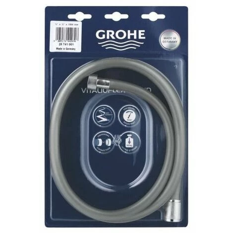 GROHE Flexible De Douche Vitalioflex Trend 1500 - 1,50 M - Anti-torsion - Gris Argenté 4 GROHE Flexible De Douche Vitalioflex Trend 1500 - 1,50 M - Anti-torsion - Gris Argenté – Image 2