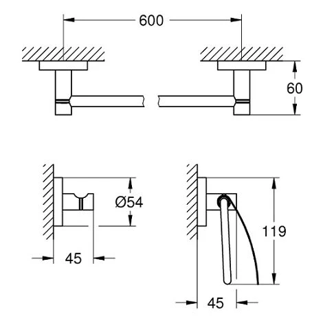 GROHE - Set Accessoires Essentials 40775001, Chrome 7 GROHE - Set Accessoires Essentials 40775001, Chrome – Image 5