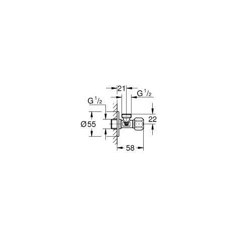 Grohe Robinet D'équerre 1/2', Chrome (22032000) 4 Grohe Robinet D'équerre 1/2', Chrome (22032000) – Image 2