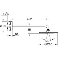 Grohe Rainshower Cosmopolitan 210 Ensemble Douche De Tête Et Bras 422 Mm, 1 Jet, Chromé (26171000) -GROHE Soldes 9689654 2