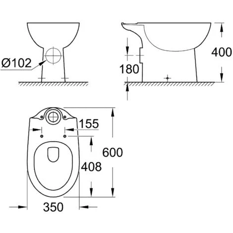 Grohe Bau Ceramic Cuvette WC à Poser, Blanc Alpin (39428000) 4 Grohe Bau Ceramic Cuvette WC à Poser, Blanc Alpin (39428000) – Image 2