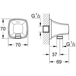 Grohe Grandera Coude à Encastrer 1/2", Warm Sunset Brossé (27970DL0) 5 Grohe Grandera Coude à Encastrer 1/2", Warm Sunset Brossé (27970DL0) -GROHE Soldes 9722746 2