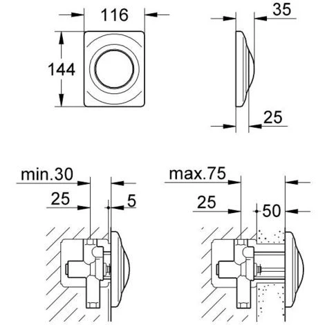 Grohe Surf Plaque De Commande, Blanc Alpin (37018SH0) 4 Grohe Surf Plaque De Commande, Blanc Alpin (37018SH0) – Image 2