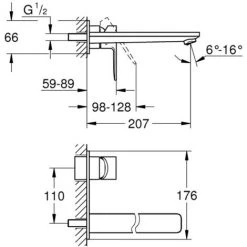 GROHE Mitigeur Lavabo Couleur Mural Lineare Taille L, Chrome 9 GROHE Mitigeur Lavabo Couleur Mural Lineare Taille L, Chrome -GROHE Soldes 9743958 3